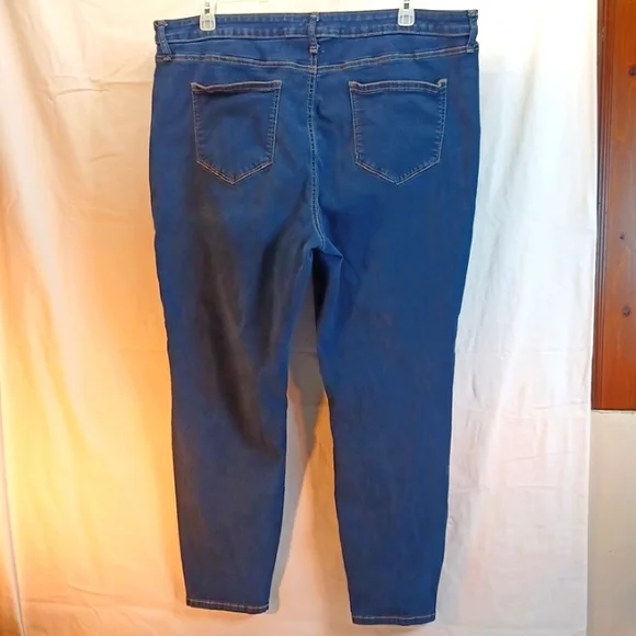 EVRI High Rise Skinny Stretch Jeans 22 Women's Long Dark Wash - Picture 4 of 6